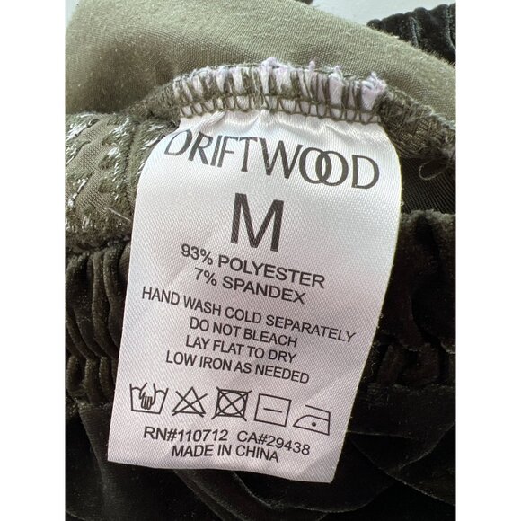 Driftwood Davey Embroidered Velvet Jogger Pants Womens M Green Polyester Blend - Picture 7 of 9